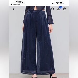 Never been worn Cider Navy Sequin Wide-Leg Pants
